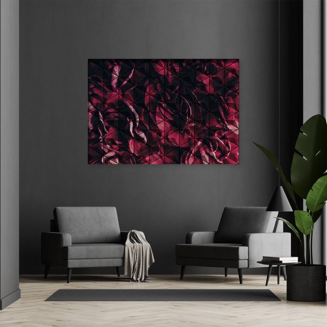 Emaga Obraz na płótnie, Czerwona abstrakcja geometryczna - 60x40